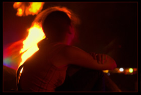 Felsenmeer in Flammen